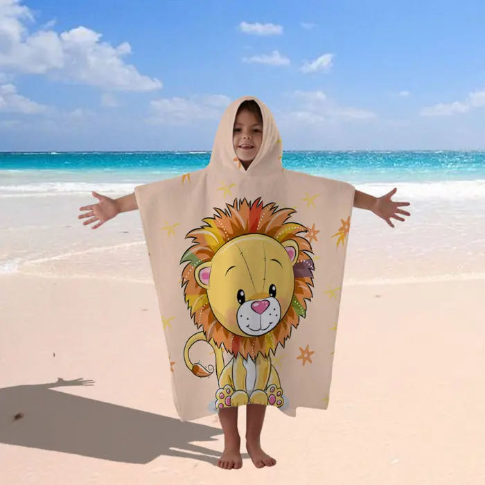 Детско хавлиено пончо - Лъв - 541 - Детско хавлиено пончо - Лъв - 541