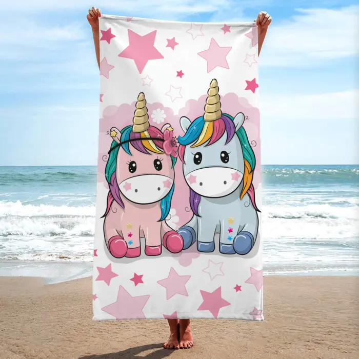 Детска хавлиена кърпа - Еднорози - 518 - Детска хавлиена кърпа - Еднорози - 518