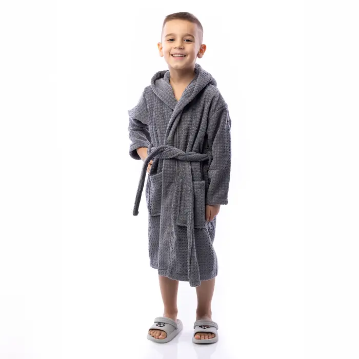 Детски халат Елеганс - Сив - 2715 - Детски халат Елеганс - Сив - 2715