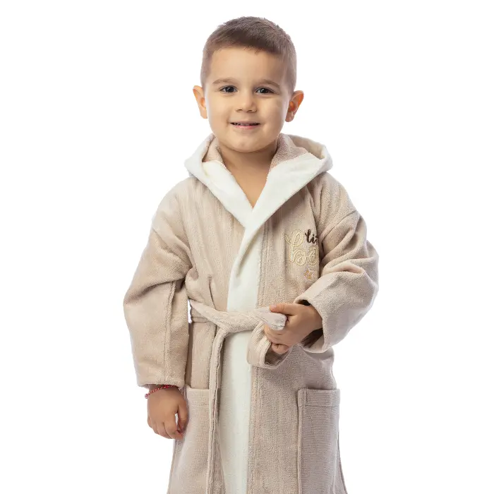 Детски халат лукс - цвят капучино - 2419 - Детски халат лукс - цвят капучино - 2419