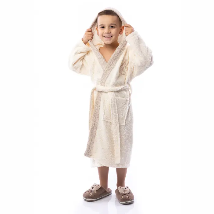 Детски халат Маер - Крем - 2571 - Детски халат Маер - Крем - 2571