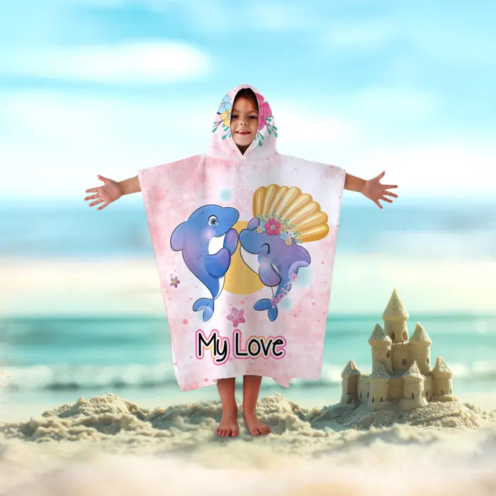 Детско хавлиено пончо - 5058 - 2929 - Детско хавлиено пончо - 5058 - 2929