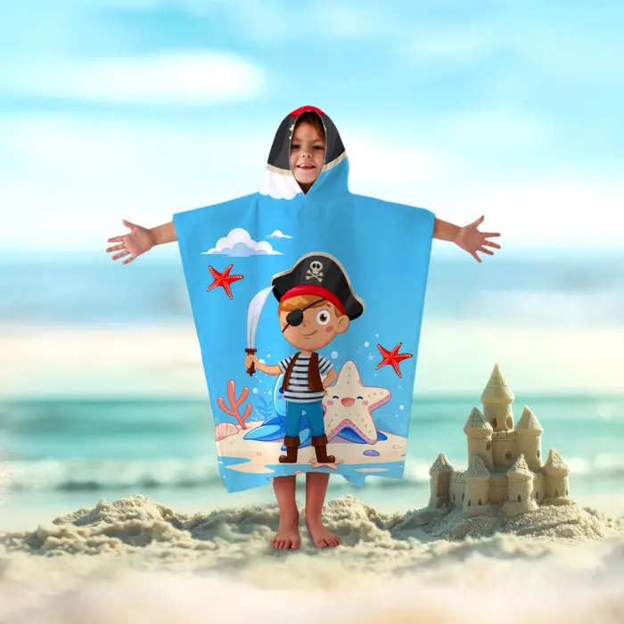 Детско хавлиено пончо - 5062 - 2933 - Детско хавлиено пончо - 5062 - 2933