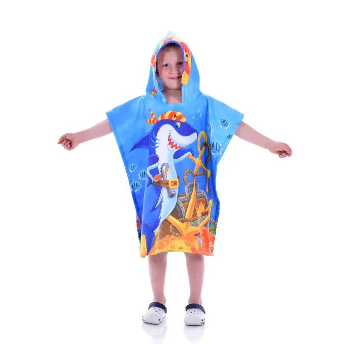 Детско пончо - Акула - 1356 - Детско пончо - Акула - 1356