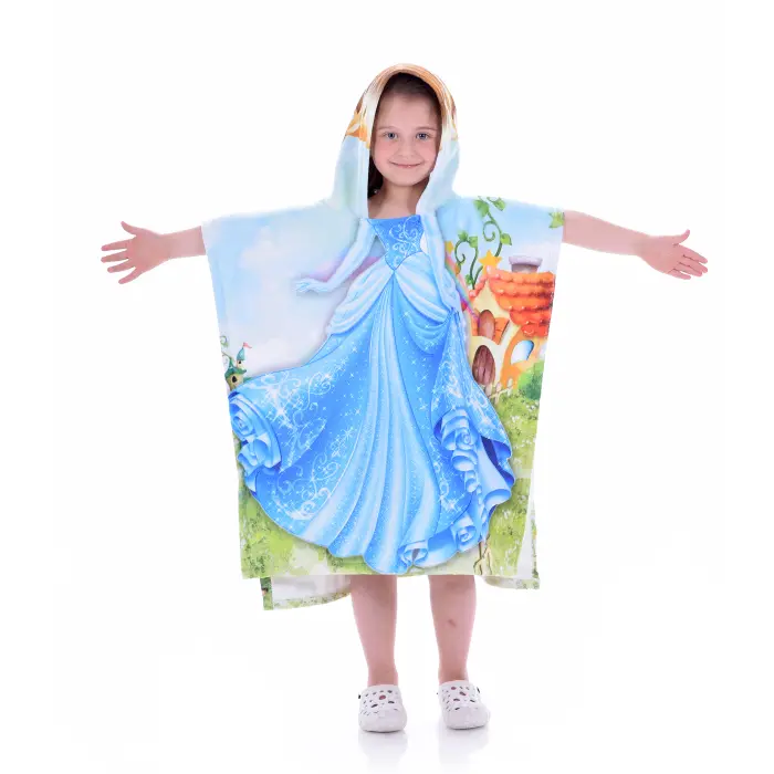 Детско пончо - Синя принцеса - 1415 - Детско пончо - Синя принцеса - 1415