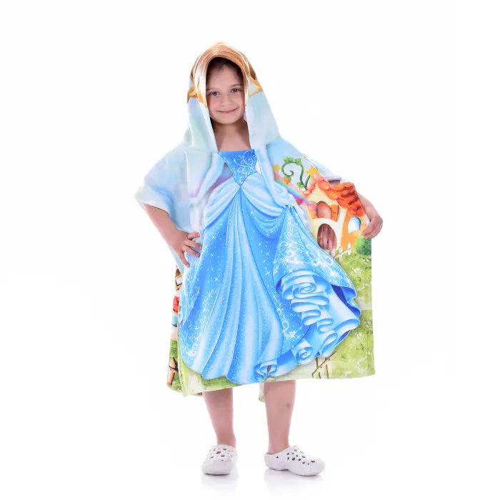 Детско пончо - Синя принцеса - 1416 - Детско пончо - Синя принцеса - 1416