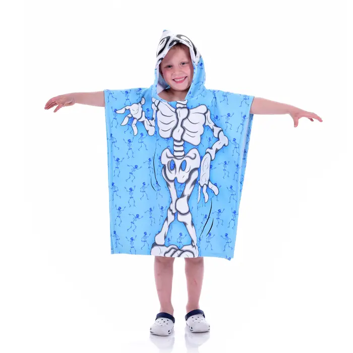 Детско пончо - Весел скелет - 1429 - Детско пончо - Весел скелет - 1429
