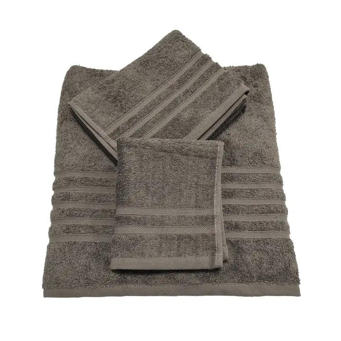 Едноцветна хавлиена кърпа "ВИВА" - комплект - 3 броя - тъмно сиво - 3040 - Едноцветна хавлиена кърпа "ВИВА" - комплект - 3 броя - тъмно сиво - 3040