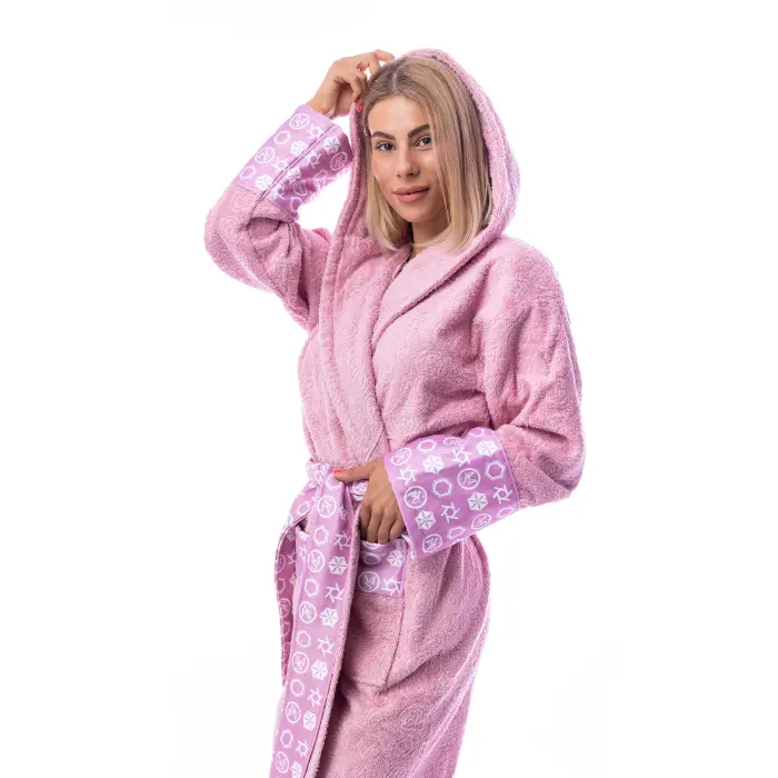 Халат букле MS печат - Пепел - дамски - 1856 - Халат букле MS печат - Пепел - дамски - 1856