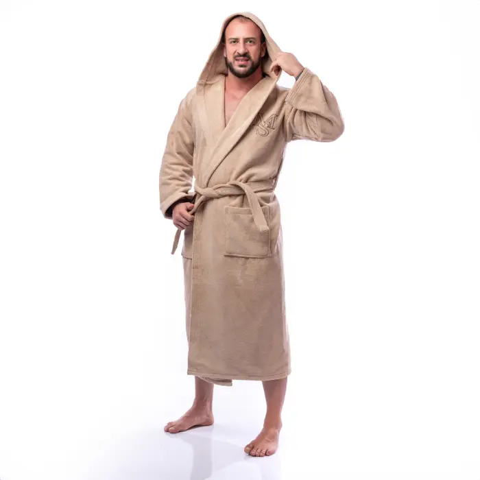 Халат Едноцветен Лукс - Капучино - мъжки - 1605 - Халат Едноцветен Лукс - Капучино - мъжки - 1605