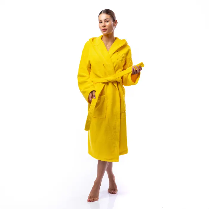 Халат Едноцветен Лукс - Жълт - дамски - 1599 - Халат Едноцветен Лукс - Жълт - дамски - 1599