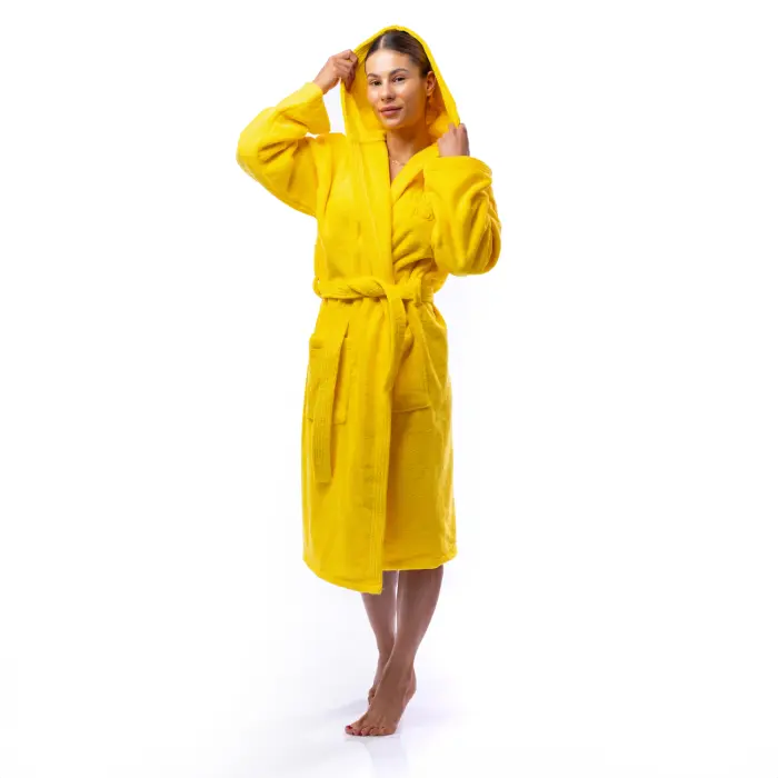 Халат Едноцветен Лукс - Жълт - дамски - 1600 - Халат Едноцветен Лукс - Жълт - дамски - 1600