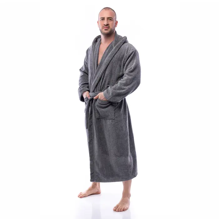 Халат Елеганс - Сив - мъжки - 2652 - Халат Елеганс - Сив - мъжки - 2652