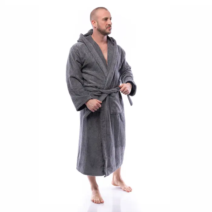 Халат Елеганс - Сив - мъжки - 2654 - Халат Елеганс - Сив - мъжки - 2654