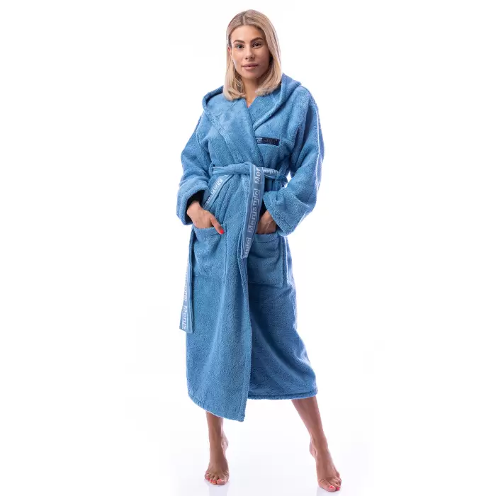 Халат Микропамук - дънково - дамски - 221 - Халат Микропамук - дънково - дамски - 221