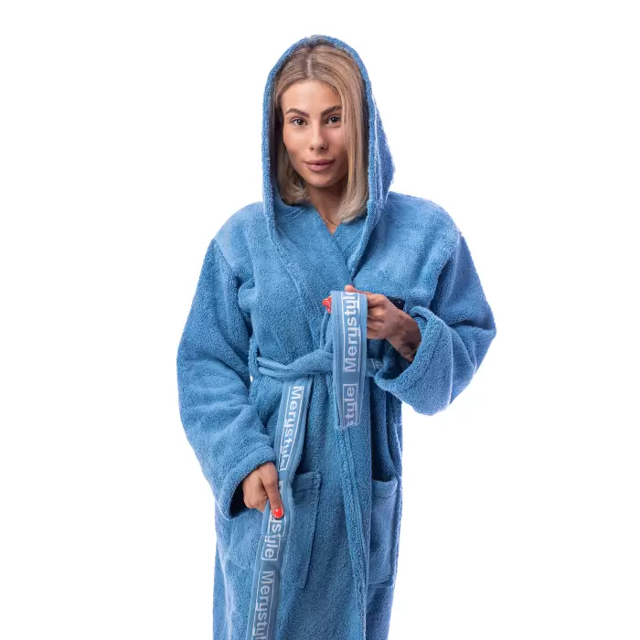 Халат Микропамук - дънково - дамски - 224 - Халат Микропамук - дънково - дамски - 224