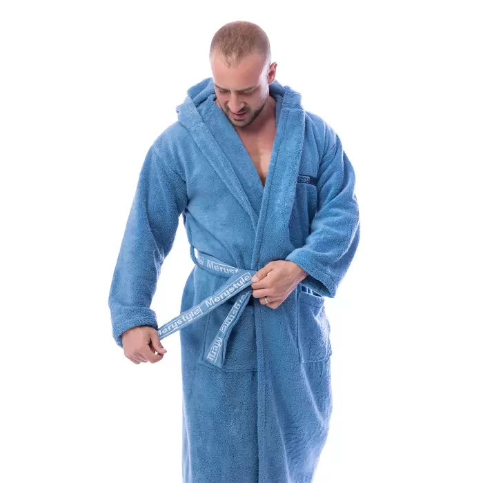 Халат Микропамук - дънково - мъжки - 188 - Халат Микропамук - дънково - мъжки - 188