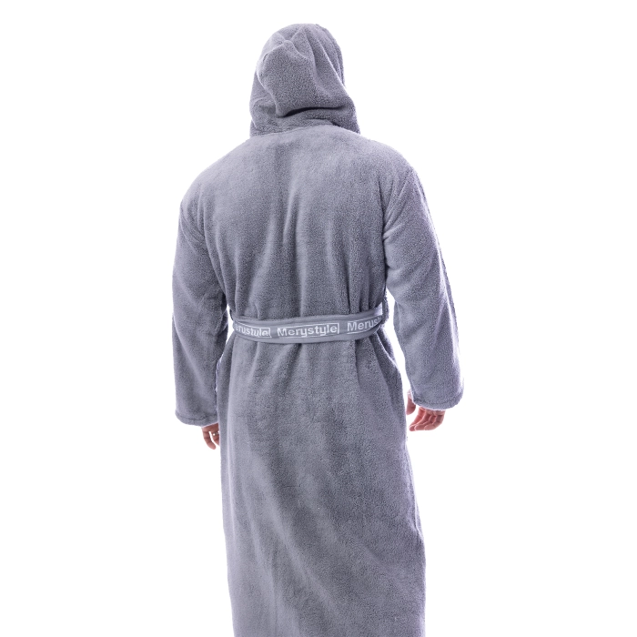 Халат Микропамук - сив - мъжки - 81 - Халат Микропамук - сив - мъжки - 81