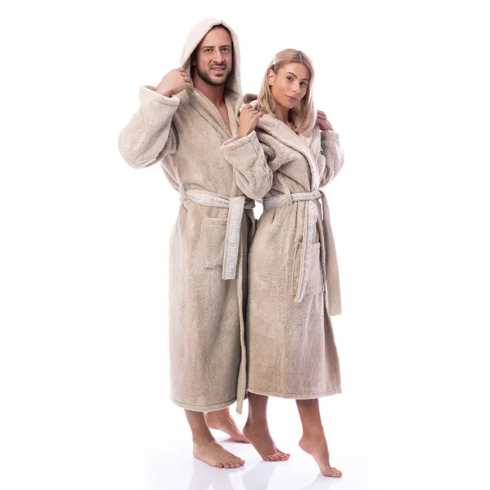 Халат Микропамук - светло бежово - дамски - 2945 - Халат Микропамук - светло бежово - дамски - 2945