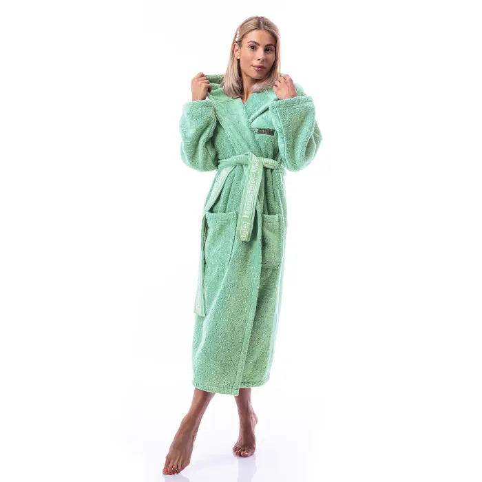 Халат Микропамук - светло зелено - дамски - 2947 - Халат Микропамук - светло зелено - дамски - 2947