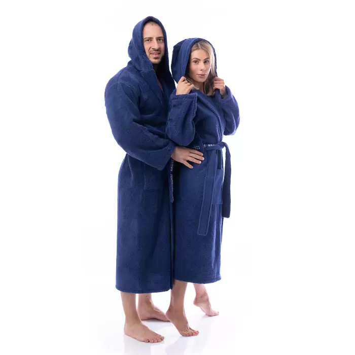 Халат Микропамук - тъмно син - дамски - 233 - Халат Микропамук - тъмно син - дамски - 233