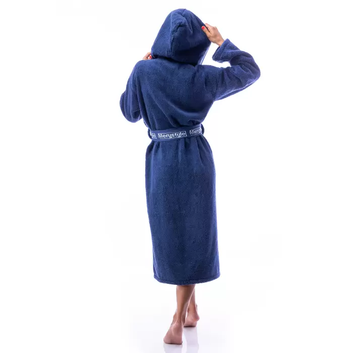 Халат Микропамук - тъмно син - дамски - 232 - Халат Микропамук - тъмно син - дамски - 232