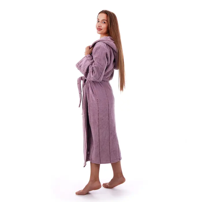 Халат нишка - пепел лилаво - дамски - 3469 - Халат нишка - пепел лилаво - дамски - 3469