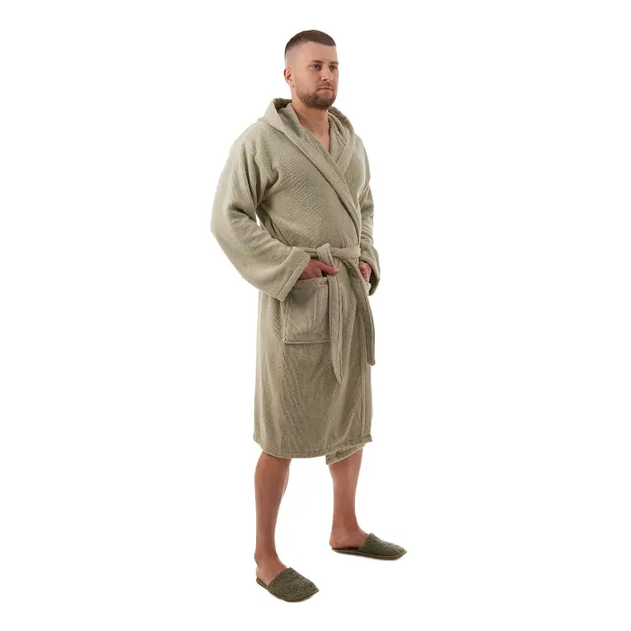 Халат Рипс - къс - Светло зелен - мъжки - 3681 - Халат Рипс - къс - Светло зелен - мъжки - 3681