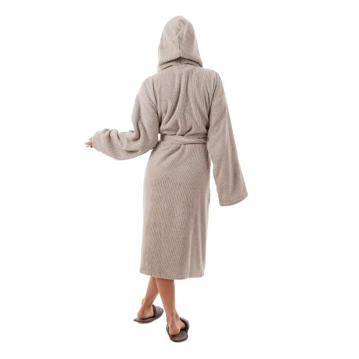 Халат Рипс - Светло сив - дамски - 3707 - Халат Рипс - Светло сив - дамски - 3707