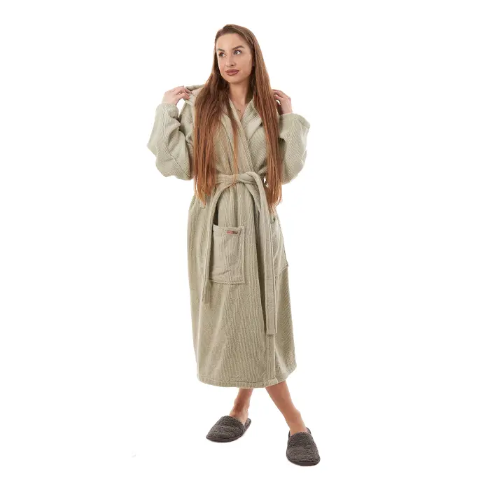 Халат Рипс - Светло зелен - дамски - 3711 - Халат Рипс - Светло зелен - дамски - 3711