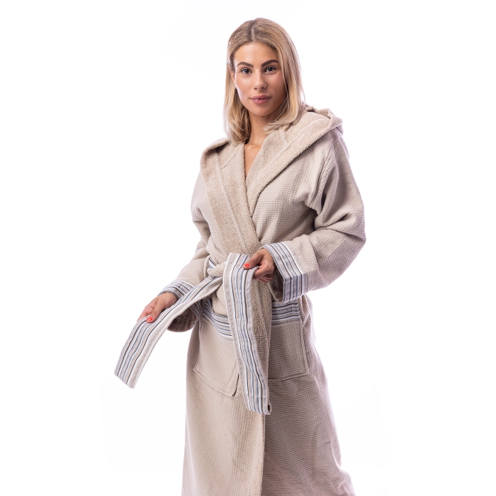 Халат Вафла Лукс - Капучино - дамски - 60 - Халат Вафла Лукс - Капучино - дамски - 60