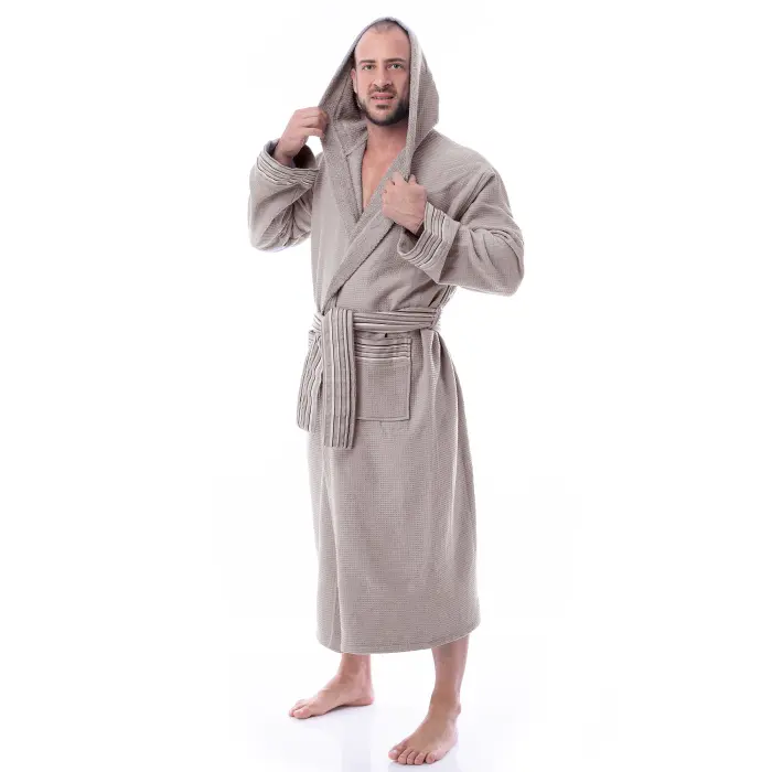 Халат Вафла Лукс - Светло сив - мъжки - 1951 - Халат Вафла Лукс - Светло сив - мъжки - 1951