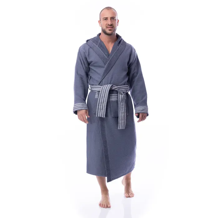Халат Вафла Лукс - Тъмно сив - мъжки - 1850 - Халат Вафла Лукс - Тъмно сив - мъжки - 1850
