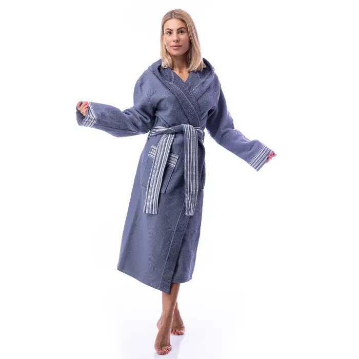 Халат Вафла Лукс - Тъмно сиво - дамски - 1844 - Халат Вафла Лукс - Тъмно сиво - дамски - 1844