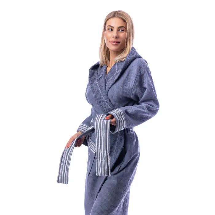 Халат Вафла Лукс - Тъмно сиво - дамски - 1845 - Халат Вафла Лукс - Тъмно сиво - дамски - 1845