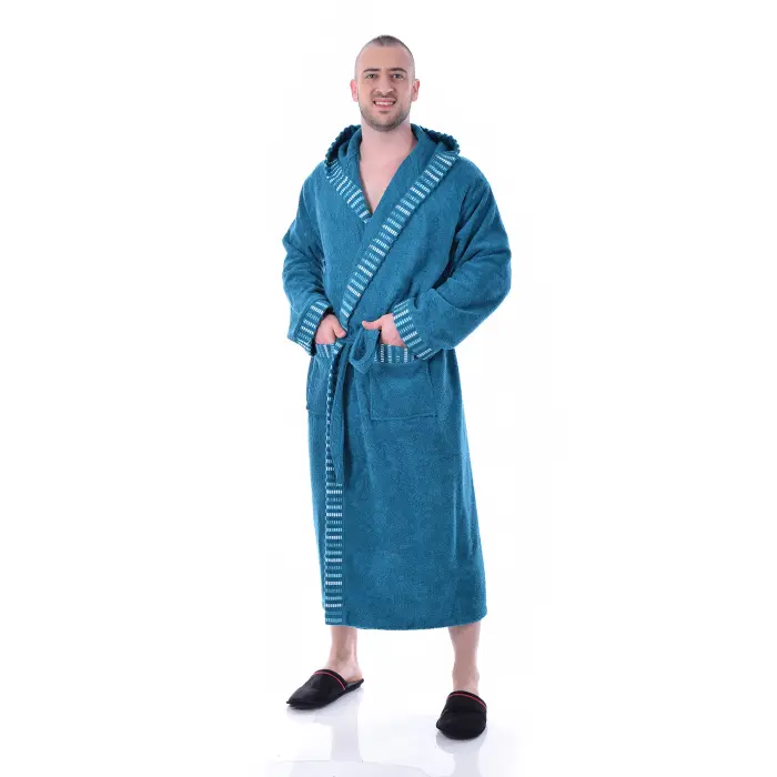 Халат Вивиен - Петрол - мъжки - 2407 - Халат Вивиен - Петрол - мъжки - 2407