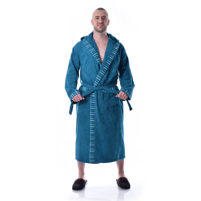 Халат Вивиен - Петрол - мъжки - 2409 - Халат Вивиен - Петрол - мъжки - 2409