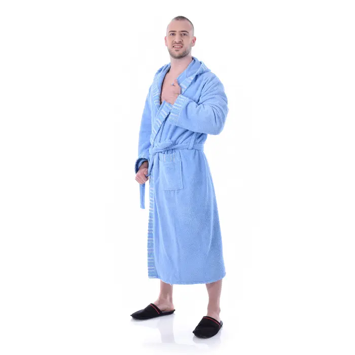 Халат Вивиен - Светло син - мъжки - 2402 - Халат Вивиен - Светло син - мъжки - 2402