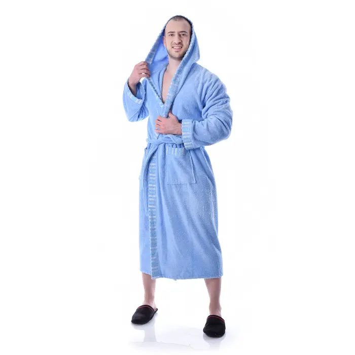 Халат Вивиен - Светло син - мъжки - 2403 - Халат Вивиен - Светло син - мъжки - 2403