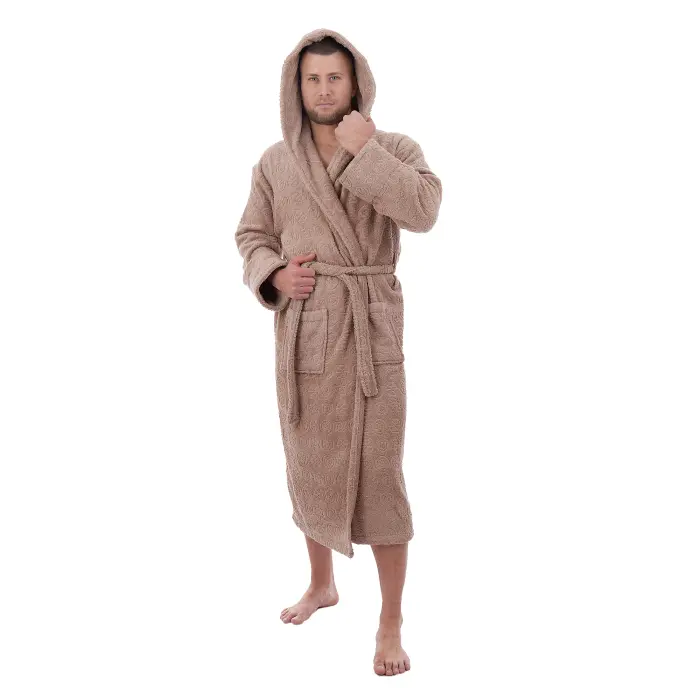 Халат ЖАКАРД - MS - Бежов - мъжки - 3531 - Халат ЖАКАРД - MS - Бежов - мъжки - 3531