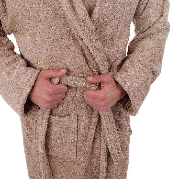 Халат ЖАКАРД - MS - Бежов - мъжки - 3533 - Халат ЖАКАРД - MS - Бежов - мъжки - 3533