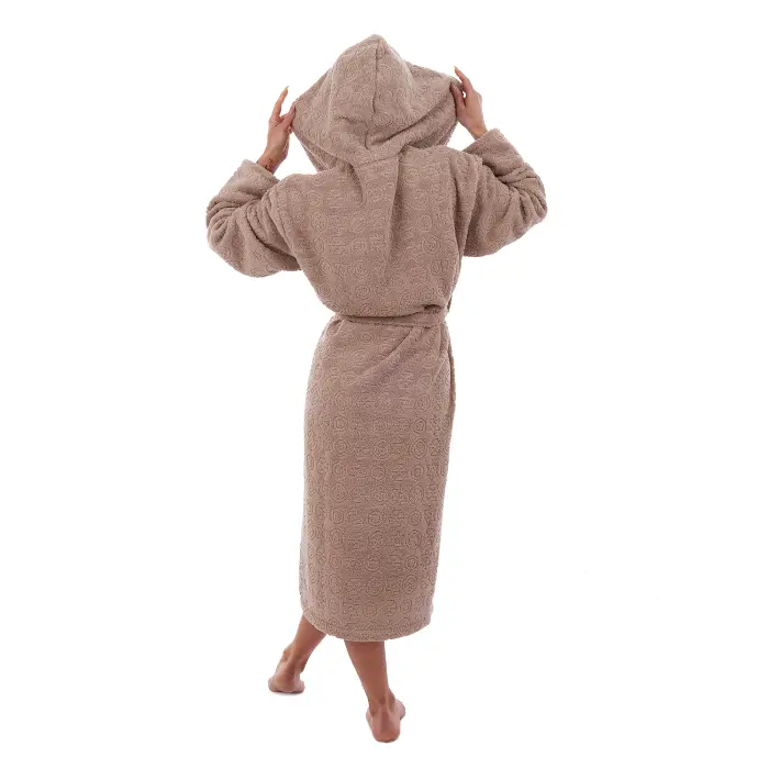Халат ЖАКАРД - MS - Бежово- дамски - 3493 - Халат ЖАКАРД - MS - Бежово- дамски - 3493