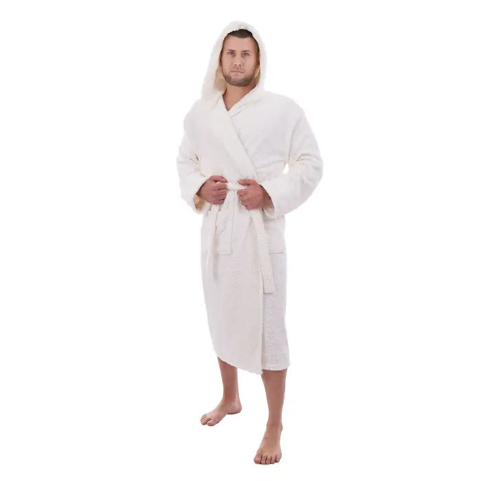 Халат ЖАКАРД - MS - Крем - мъжки - 3524 - Халат ЖАКАРД - MS - Крем - мъжки - 3524