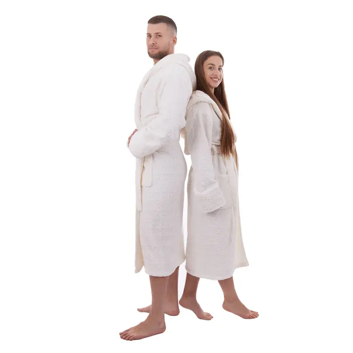 Халат ЖАКАРД - MS - Крем - мъжки - 3527 - Халат ЖАКАРД - MS - Крем - мъжки - 3527