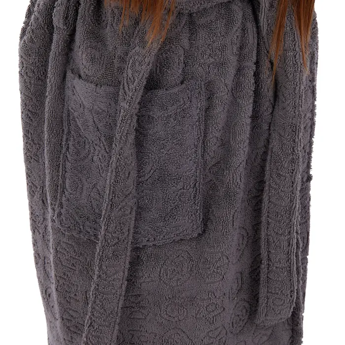 Халат ЖАКАРД - MS - Сив - дамски - 3514 - Халат ЖАКАРД - MS - Сив - дамски - 3514