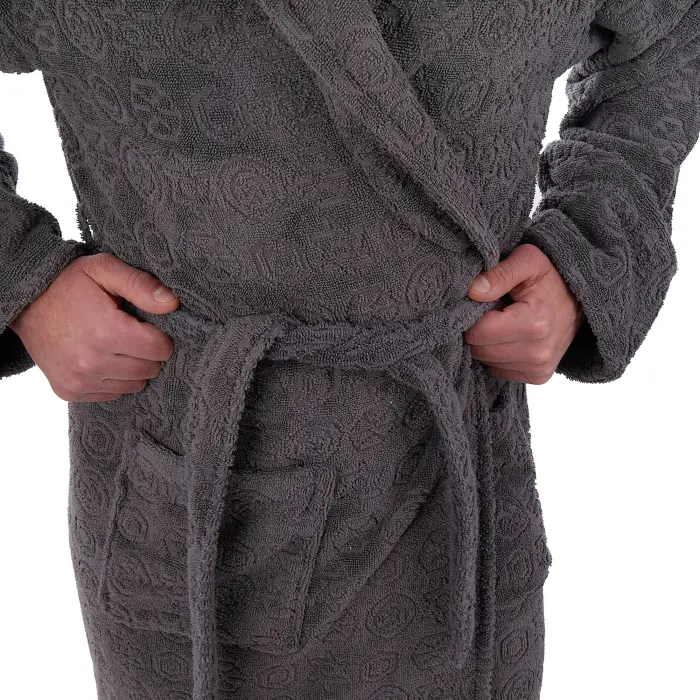 Халат ЖАКАРД - MS - Сив - мъжки - 3546 - Халат ЖАКАРД - MS - Сив - мъжки - 3546