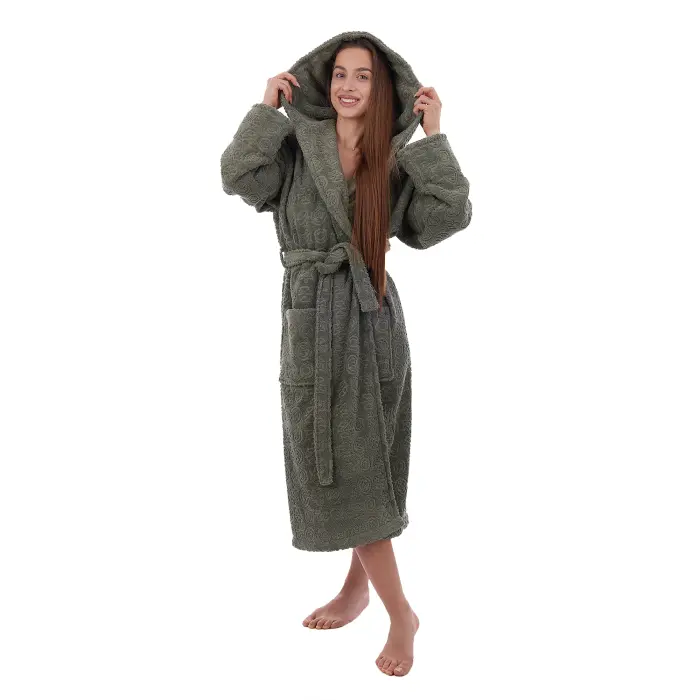 Халат ЖАКАРД - MS - Зелен - дамски - 3518 - Халат ЖАКАРД - MS - Зелен - дамски - 3518