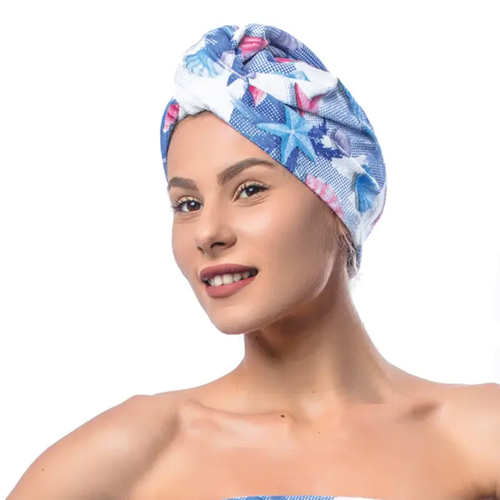 Хавлиен тюрбан с принт М2 - 1503 - Хавлиен тюрбан с принт М2 - 1503