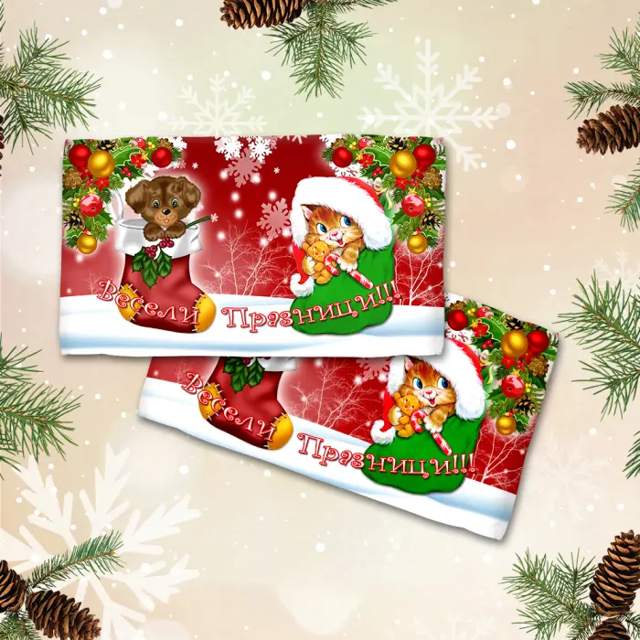 Хавлиена кърпа с коледни мотиви - 3051 - 2086 - Хавлиена кърпа с коледни мотиви - 3051 - 2086