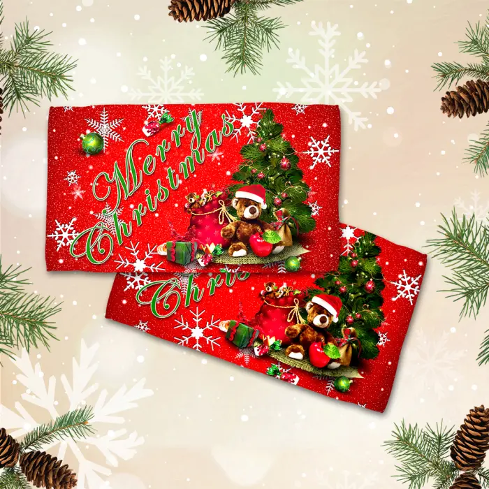 Хавлиена кърпа с коледни мотиви - 3066 - 2101 - Хавлиена кърпа с коледни мотиви - 3066 - 2101